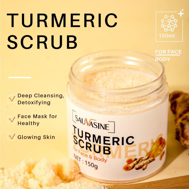 Natural Turmeric Face Body Scrubs Skin Whitening Brightening For Dark Spots